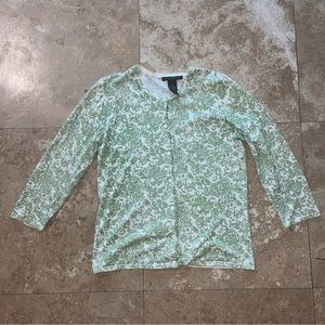 Sarah Spencer Green & White Floral Cardigan